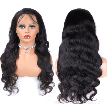 Cheap Brazilian Virgin Curly Cuticle Aligned 20 Inch Body Wave 13X4 Lace Frontal Lace Wig For Black Women